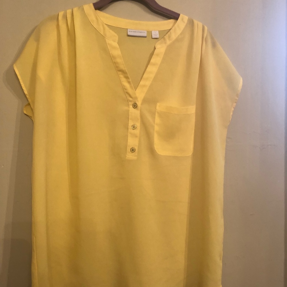 Sheer Yellow Flowy Top